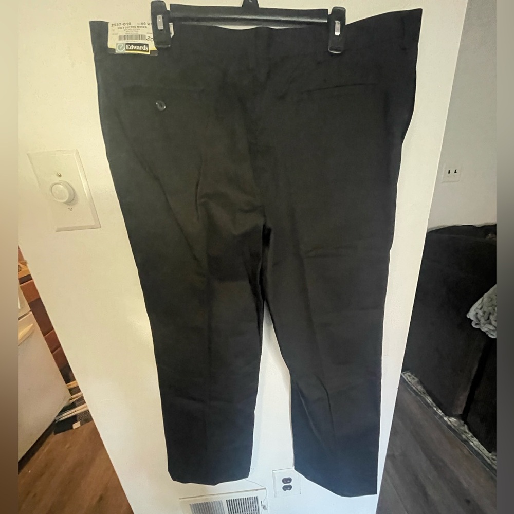 Edwards Men’s Flat Front Utility Pants 2537-O10 Black Chino Size 40x30 NWT